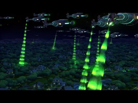 Jimmy Neutron: Boy Genius Movie - alien invasion