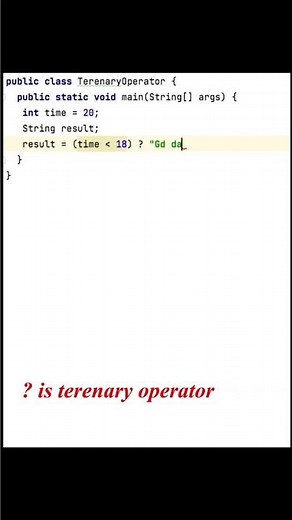 Ternary Operator in java