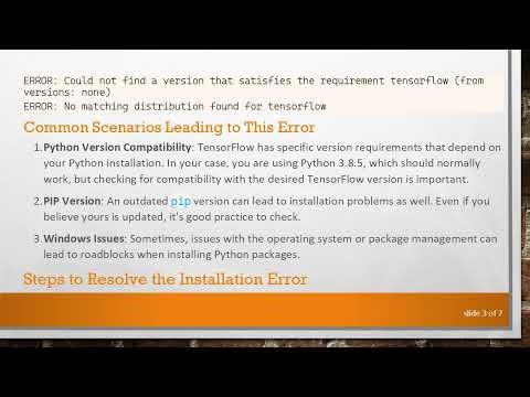 Solving the pip install tensorflow Error on Windows