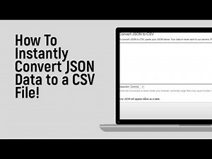 How to Instantly Convert JSON Data to a CSV File [easy]