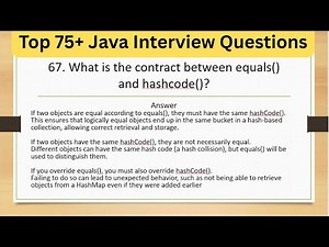 Top 75+ Java Interview Questions - What Is the Contract Between equals() and hashCode()?