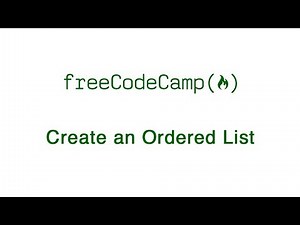 Basic HTML and HTML5: Create an Ordered List | freeCodeCamp