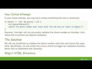 How to Implement Form Validation in JavaScript for Phone Numbers