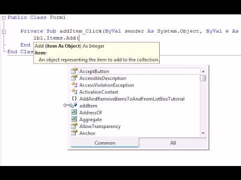 VB.NET - How to Add or Remove Items In a listbox - Detailed Tutorial