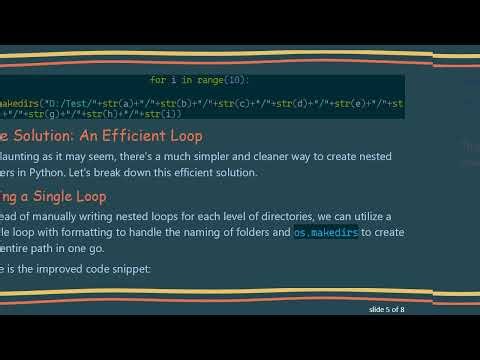 How to Use Loops to Create Folders in Python Efficiently