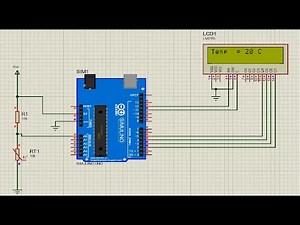 Temperature sensor in proteus using arduino