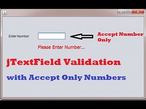 Accept only Numbers in TextField In JAVA Swing Desktop Application validation