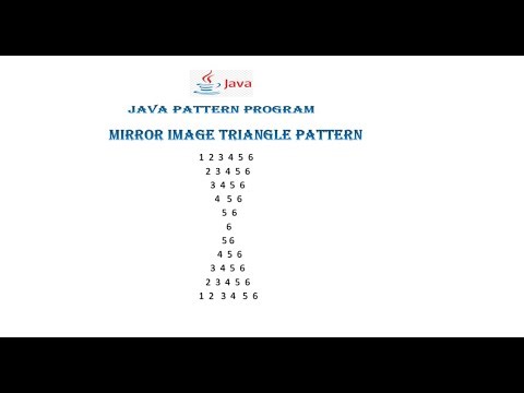 Mirror Image Triangle Number Pattern Program in Java for beginners..