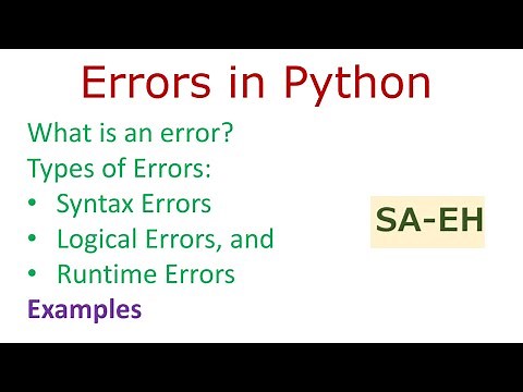 Errors in Python | Syntax Errors | Logical Errors | Runtime Errors | CBSE | Errors with Examples