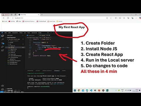 How to create React app in visual studio code and run it for beginners | Create your first react app