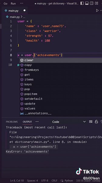 Correct Usage of .get() Method in Python Dictionaries