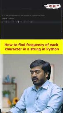 How do you find the frequency of each character in a string using Python? | Ashok IT#pythontips