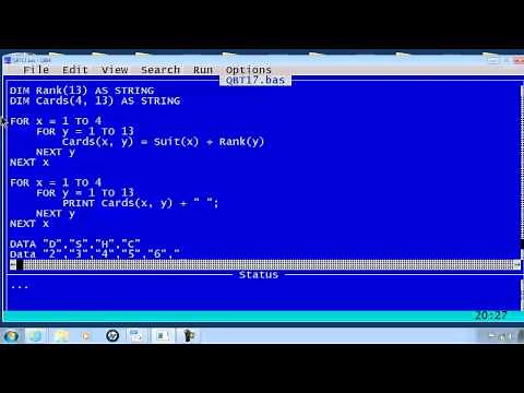 QBasic Tutorial 18 - Read And Data Matrix - QB64