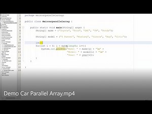 JAVA - Lesson #84 - Car Parallel Array Demo