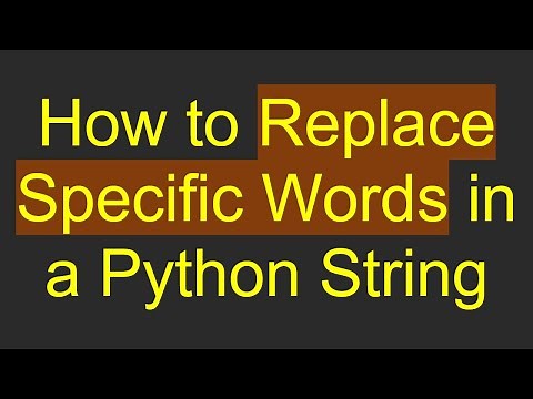 How to Replace Specific Words in a Python String