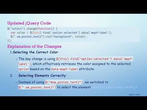 How to Dynamically Change CSS Color Based on Select List Options