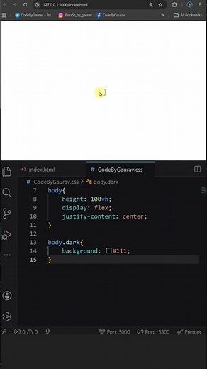 #008 Create Light & Dark Mode Toggle in 30 Seconds 😳🔥#webdevelopment #vscode #coding