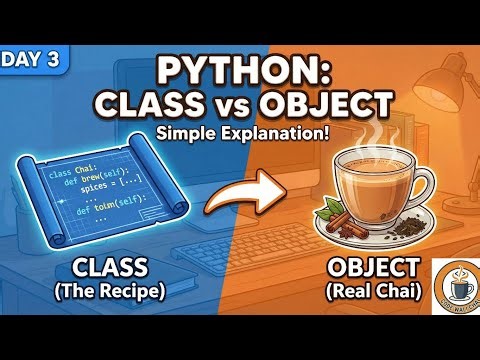 Day 3: Python class vs Object ? It's just a recipe ☕ #python #coding #programming
