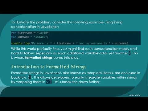 Using Formatted Strings Instead of Concatenation in JavaScript