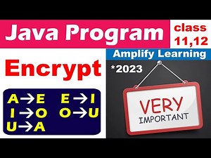 Vowel Shifting Encryption - String Java Program | Important for 2023 Exams | Class 10, 11 & 12