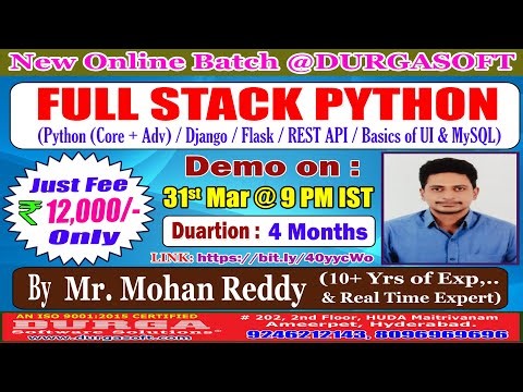 FULL STACK PYTHON Online Training @ DURGASOFT