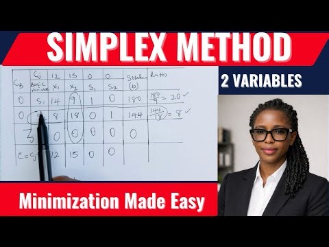 Simplex Method in Linear Programming: Minimization with 2 Constraints (Lec 7)