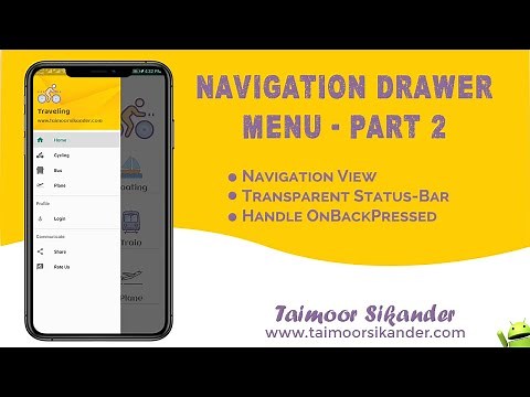 Android Navigation Drawer Menu Material Design | Navigation Drawer Android Studio - Part 2