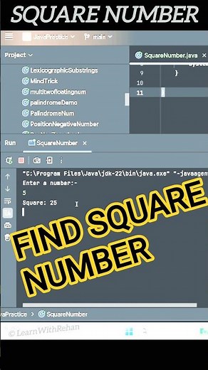 💡 Find Square of a Number in Java | Simple & Fast Tutorial!#coding #square #number#learnwithrehan