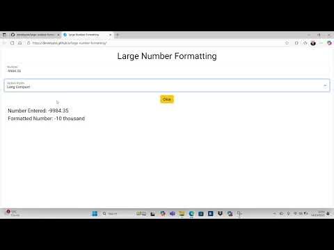 Large Number Formatting - HTML5/CSS3/JavaScript