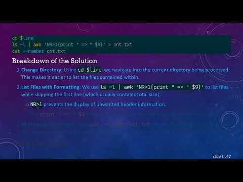 How to Print Directories and Files in a Shell Script with Numbering