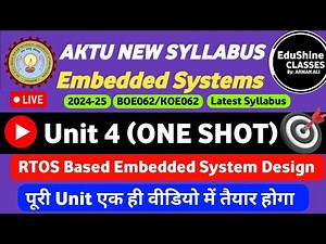 Embedded System Unit 4 One shot | RTOS Based Embedded System Design Unit 4 Embedded System BOE062