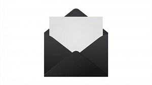 Animation of the opening envelope with white paper. Email message icon animation. Message notification animation. Mail and messaging icon