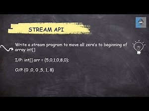 Java 8 Stream API- 19 Write a stream program to move all zero’s to beginning of array ||Most Asked