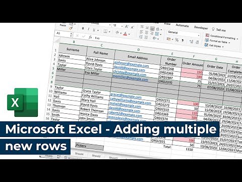 Microsoft Excel - Adding multiple rows