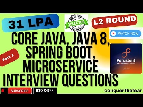 Core Java, Java 8, Spring Boot, Microservice Interview Questions | Persistent System | L2 Round