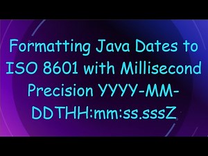 Formatting Java Dates to ISO 8601 with Millisecond Precision YYYY-MM-DDTHH:mm:ss.sssZ