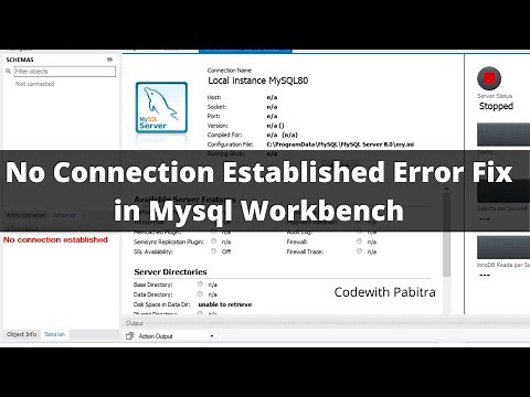 No Connection Established Error Fix In MySQL Workbench || MySQL Workbench Server Stopped Error Fix