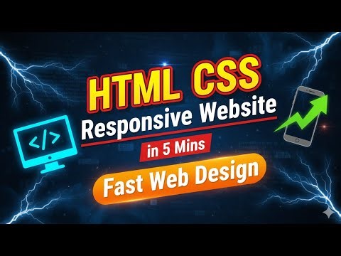 HTML CSS Responsive Website in 5 Mins (Fast Web Design)