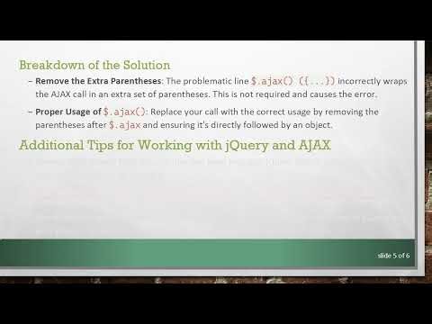 How to Fix the $.ajax(...) is not a function Error in JavaScript
