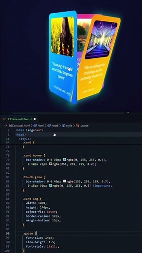 How to create 3D Carousel Animation using HTML CSS & JavaScript #html #css #animation #javascript