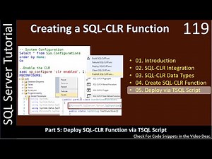 SQL CLR Function | Part 5 - Deploy SQL CLR via TSQL Script | SSMS TSQL Tutorial #119