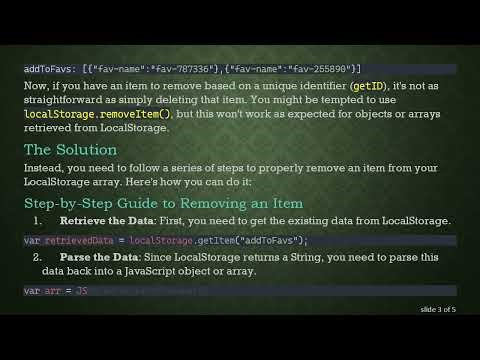 How to Remove an Item from LocalStorage Object Using JavaScript