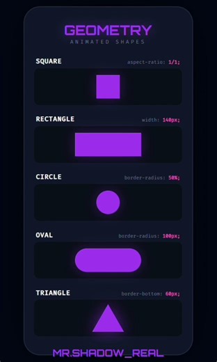 How to make 5 CSS Shapes in 60 Seconds! 🚀 #frontenddeveloper #uidesignlearning #webdevelopment
