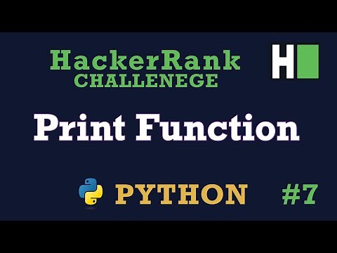 7. Print Function: Hackerrank | Python | Solution