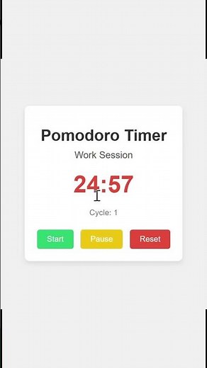 Pomodoro Timer with HTML, CSS & JavaScript