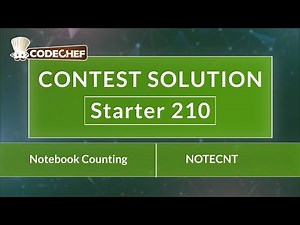 Notebook Counting | NOTECNT | Starter 210 | CodeChef Official Solution