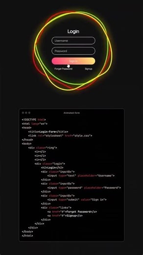 login page design #coding #javascript #html #css #programming #python #webdesign #shorts #viralvideo