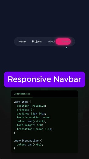 Responsive Navbar in 10 Seconds! 🔥