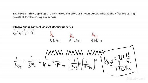 How to Find the Effective Spring Constant of a Set of Springs in Series | Physics | Study.com