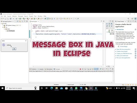 how to create a message box in java in eclipse |Pop up message box in java in eclipse